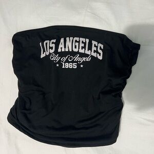 Black Los Angeles Graphic Tube Top